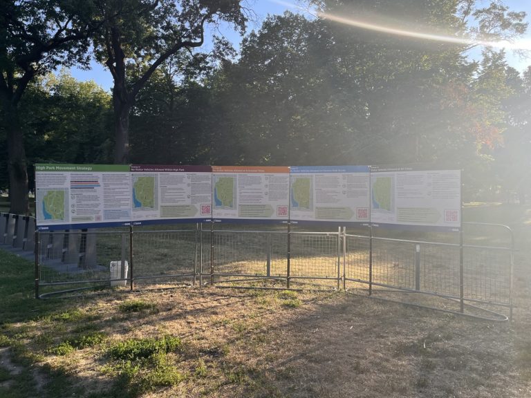 Information sign in a park