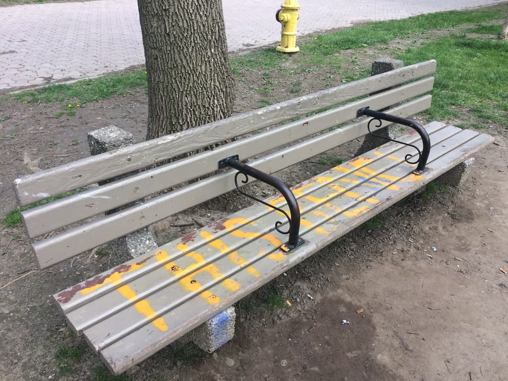 Tagged bench